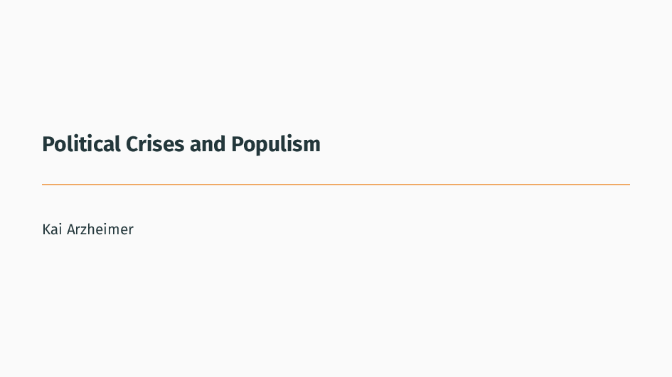 Populism & Crises 1