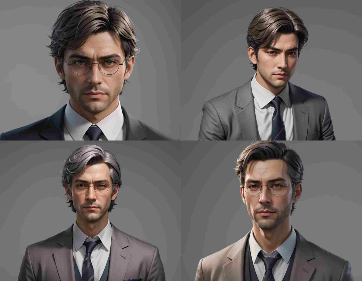 "hyperrealistic images of male psychologists"