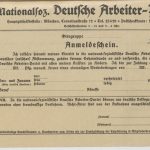 Anmeldeschein für eine Mitgliedschaft in der NSDAP, Februar 1924